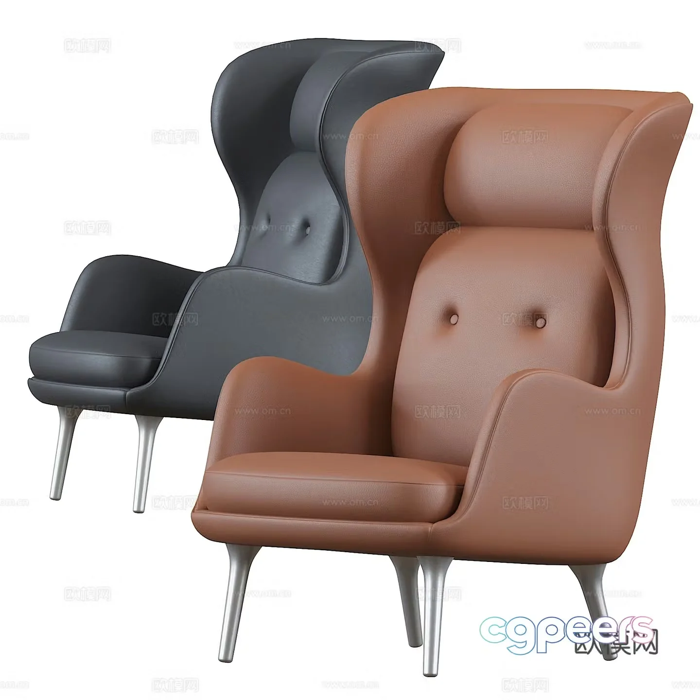 American leather armchair 3d model