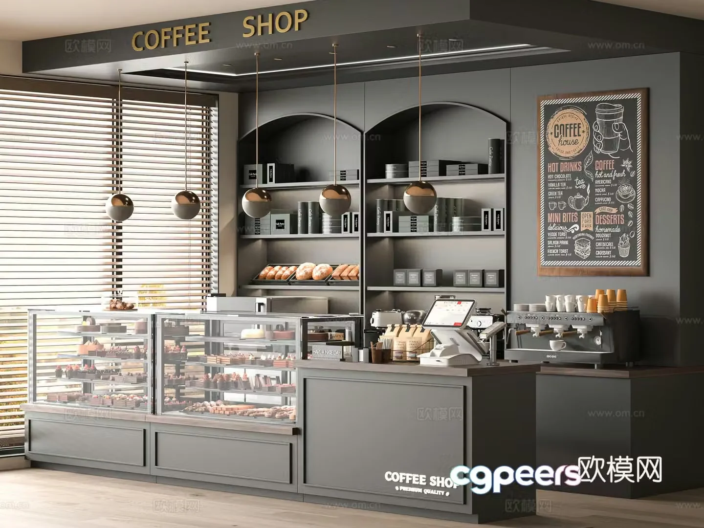 Modern cafe 3d model