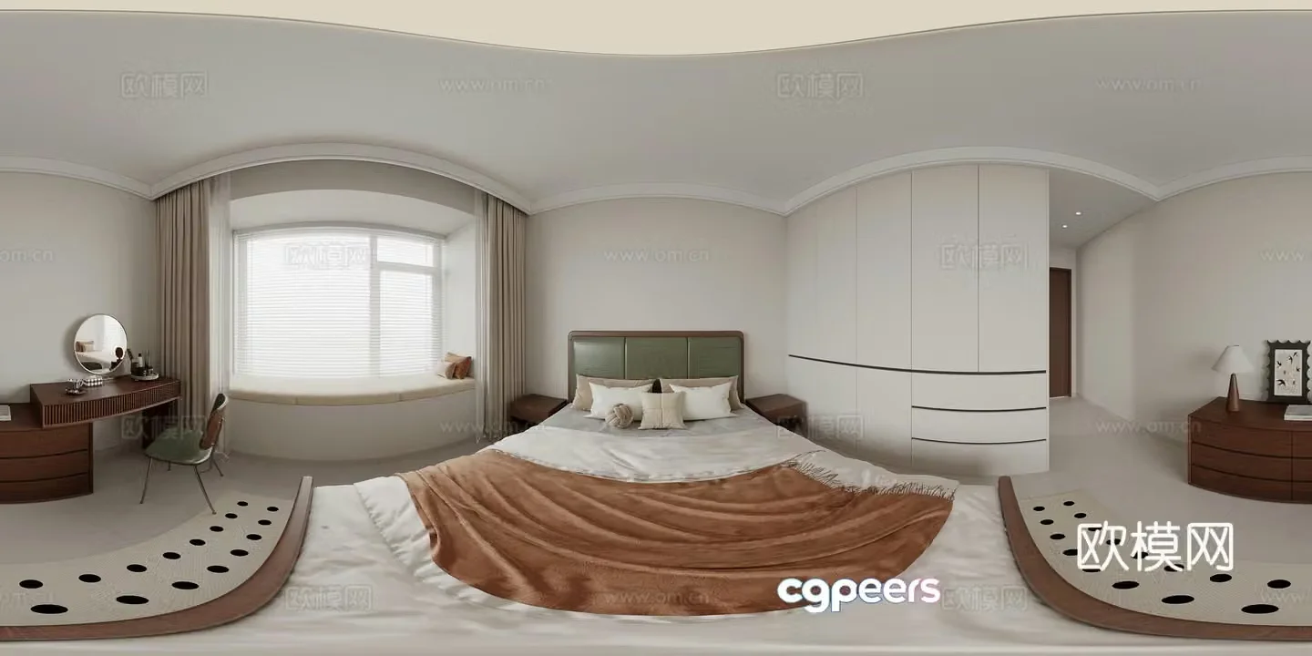 Medieval style bedroom cr panoramic 3d model