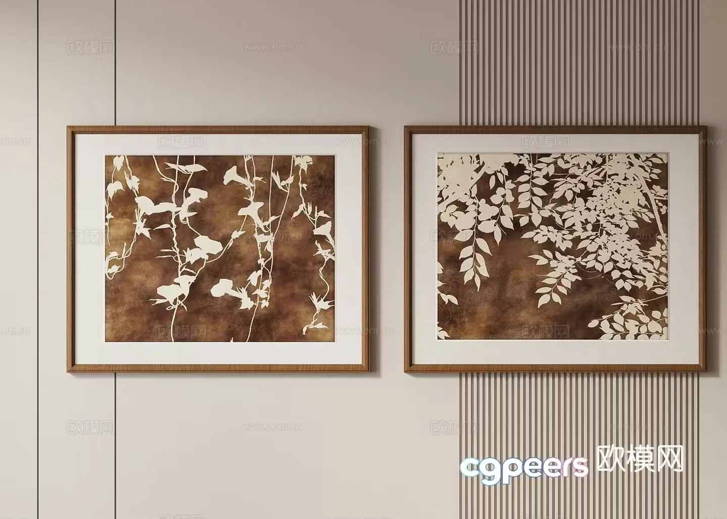 Middle-aged style hanging paintings decorative paintings 3D model