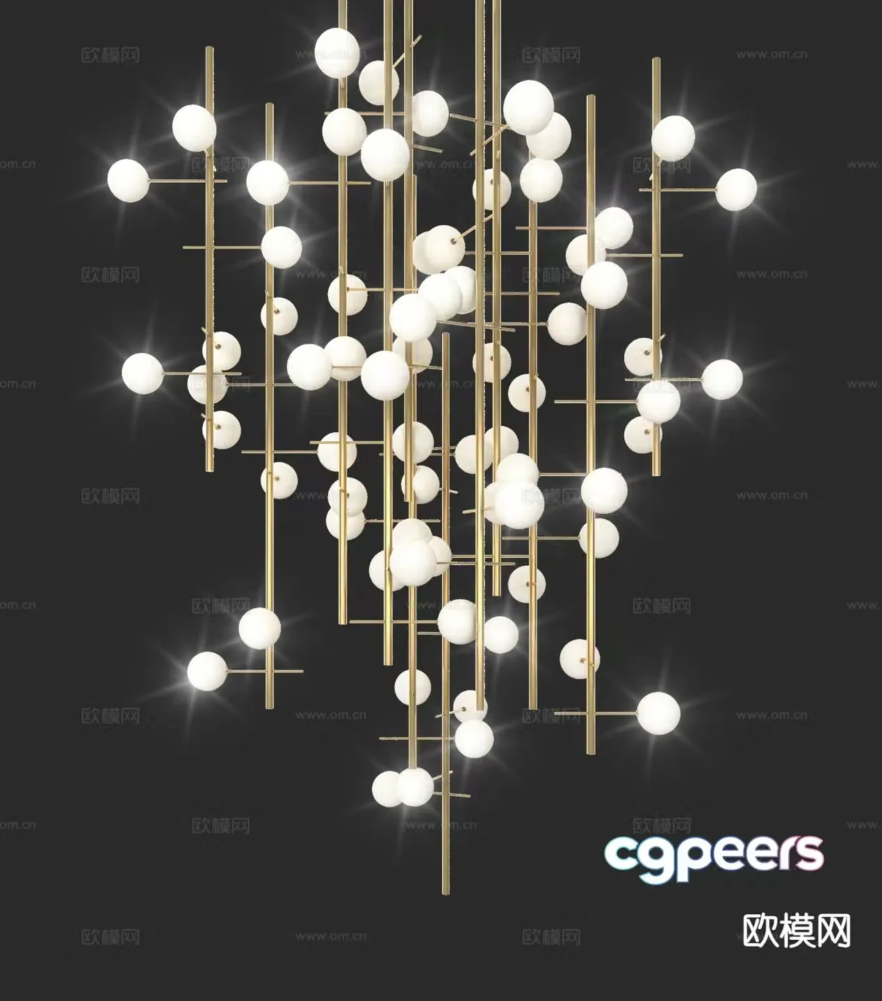 Modern decorative lamp multi-head chandelier 3d model