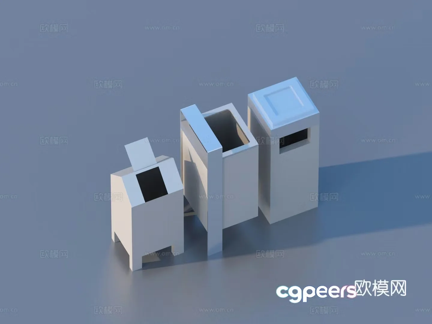 Recycling bin Trash Can Sketch 3D Model