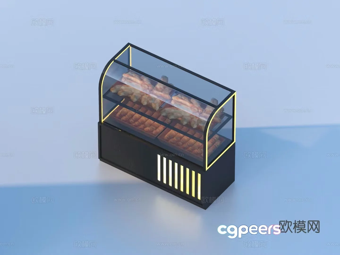 Bread showcase 3d model
