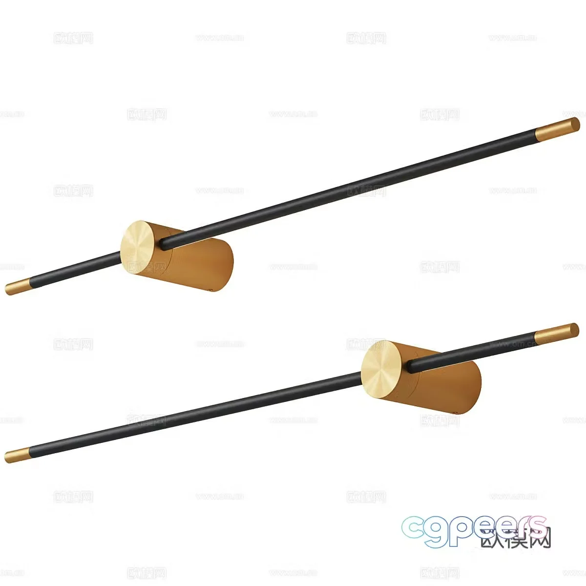 Modern minimalist and luxurious linear wall light 3D model