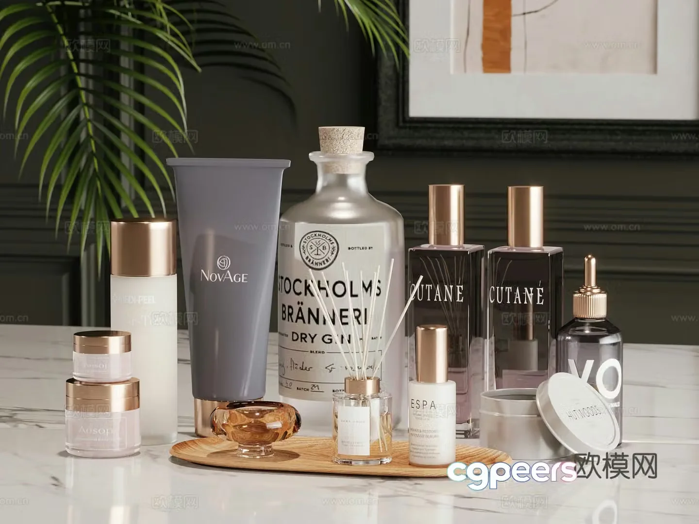 Modern cosmetics perfume 3d model