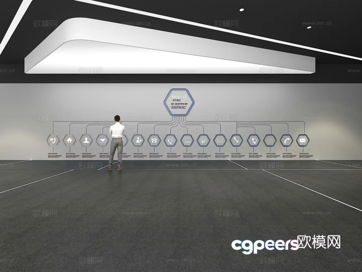 Cultural wall Corporate culture wall Display wall Theme wall Exhibition hall Campus culture Corridor 3D model