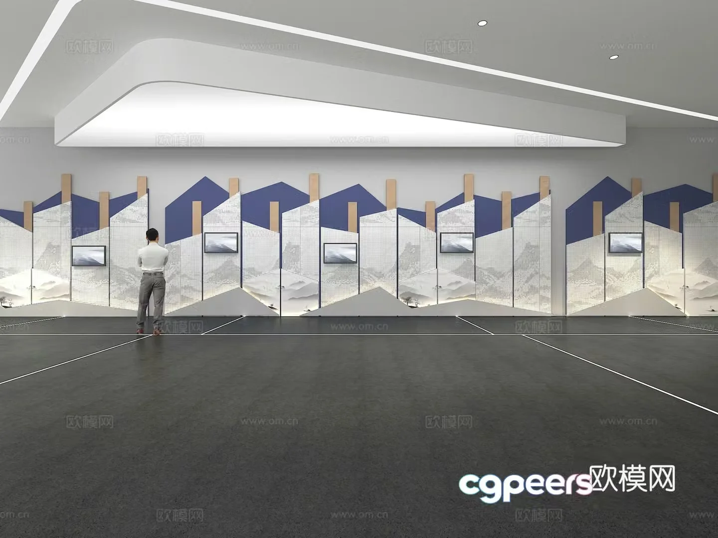 Cultural wall Corporate culture wall Display wall Classroom Exhibition hall Campus culture Corridor 3D model