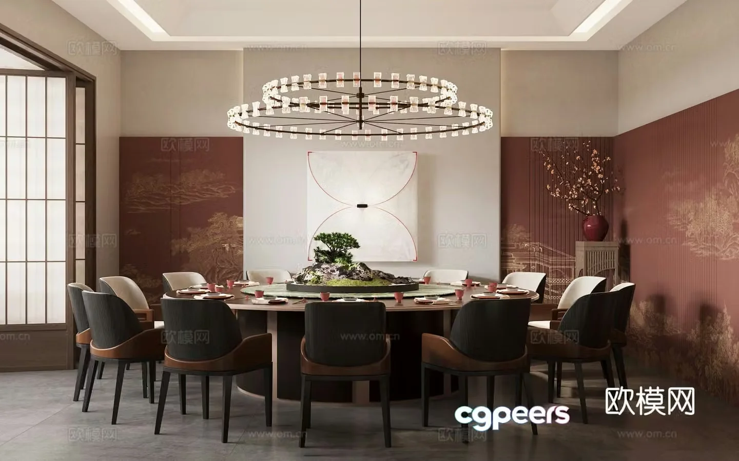 New Chinese-style private room Chinese restaurant private room 3D model