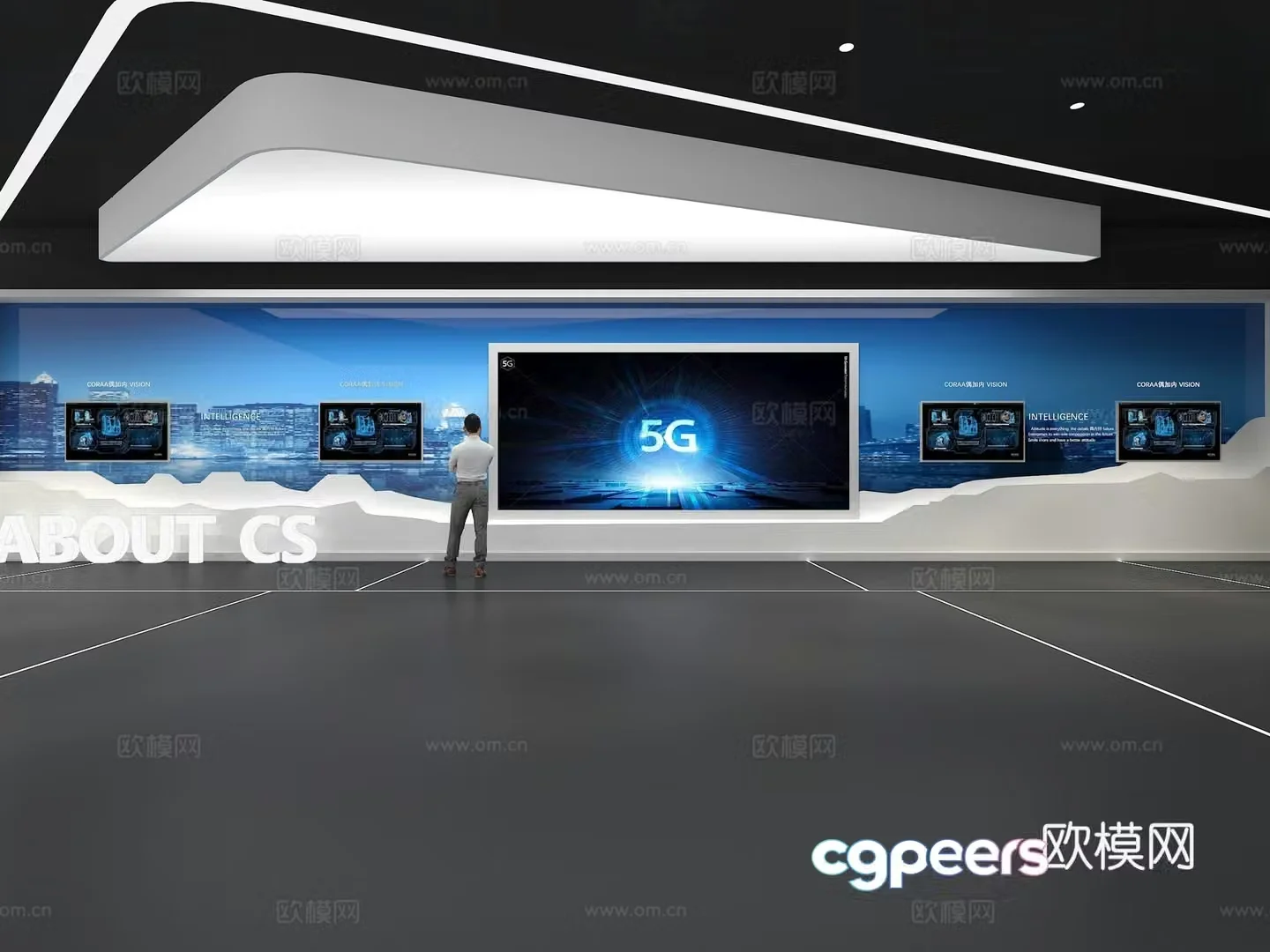 Cultural wall Corporate culture wall Display wall Large screen Exhibition hall Campus culture Corridor 3D model