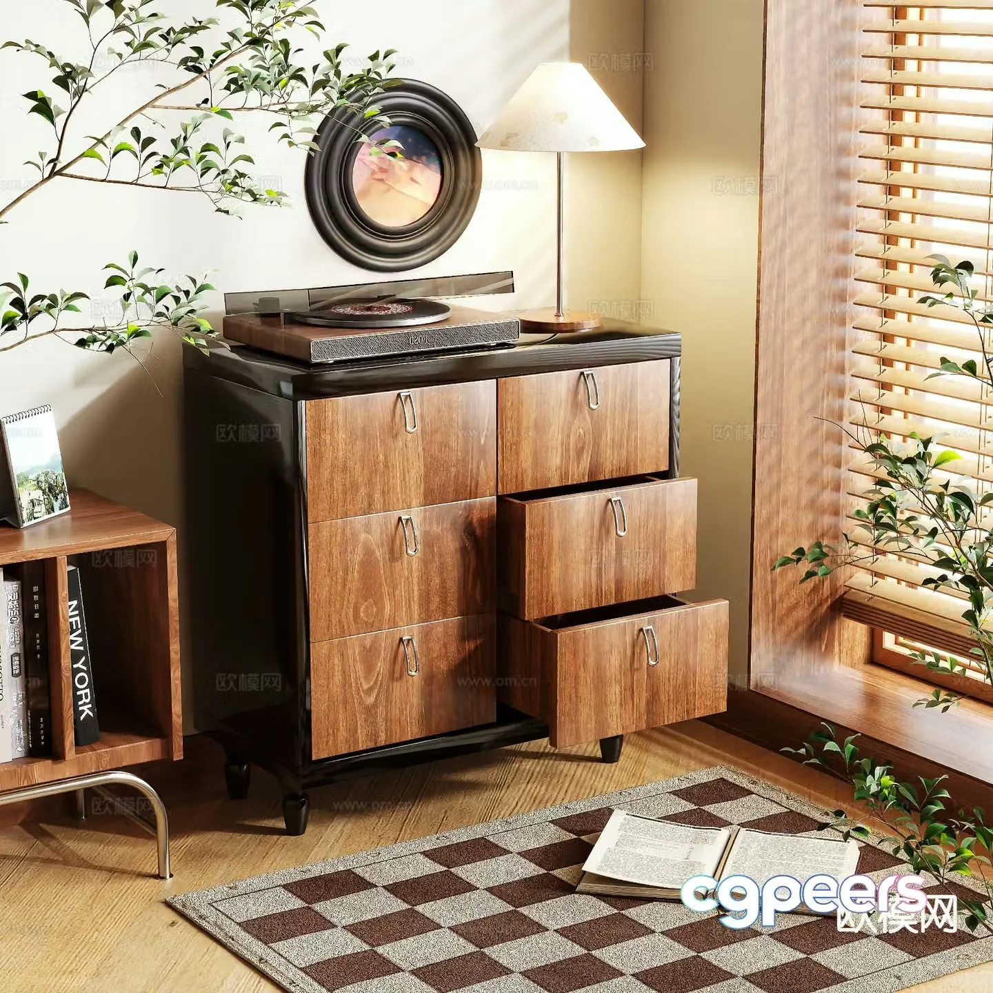 Medieval style chest of drawers 3D model