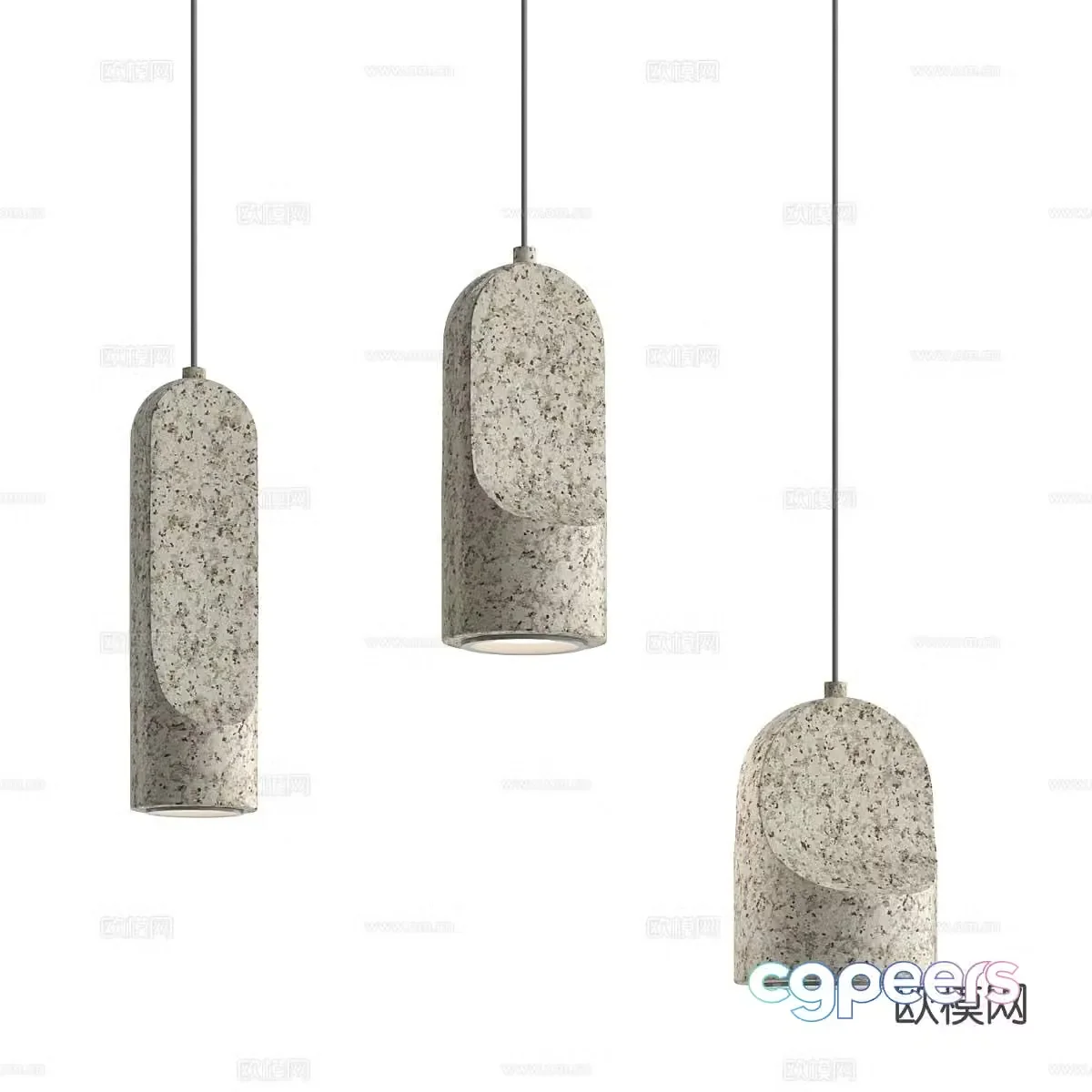 Nordic simple chandelier terrazzo chandelier 3d model