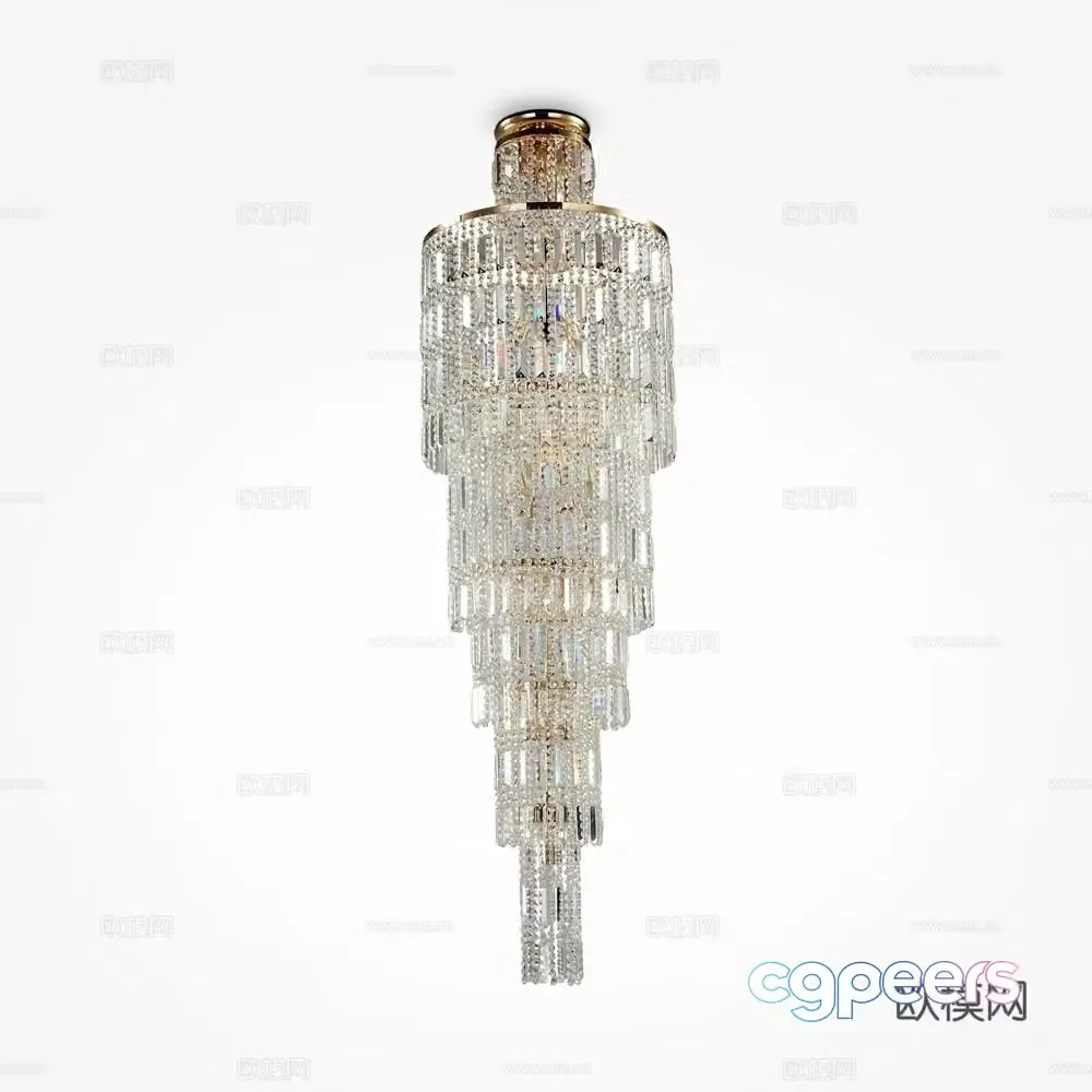 Modern crystal chandelier 3d model