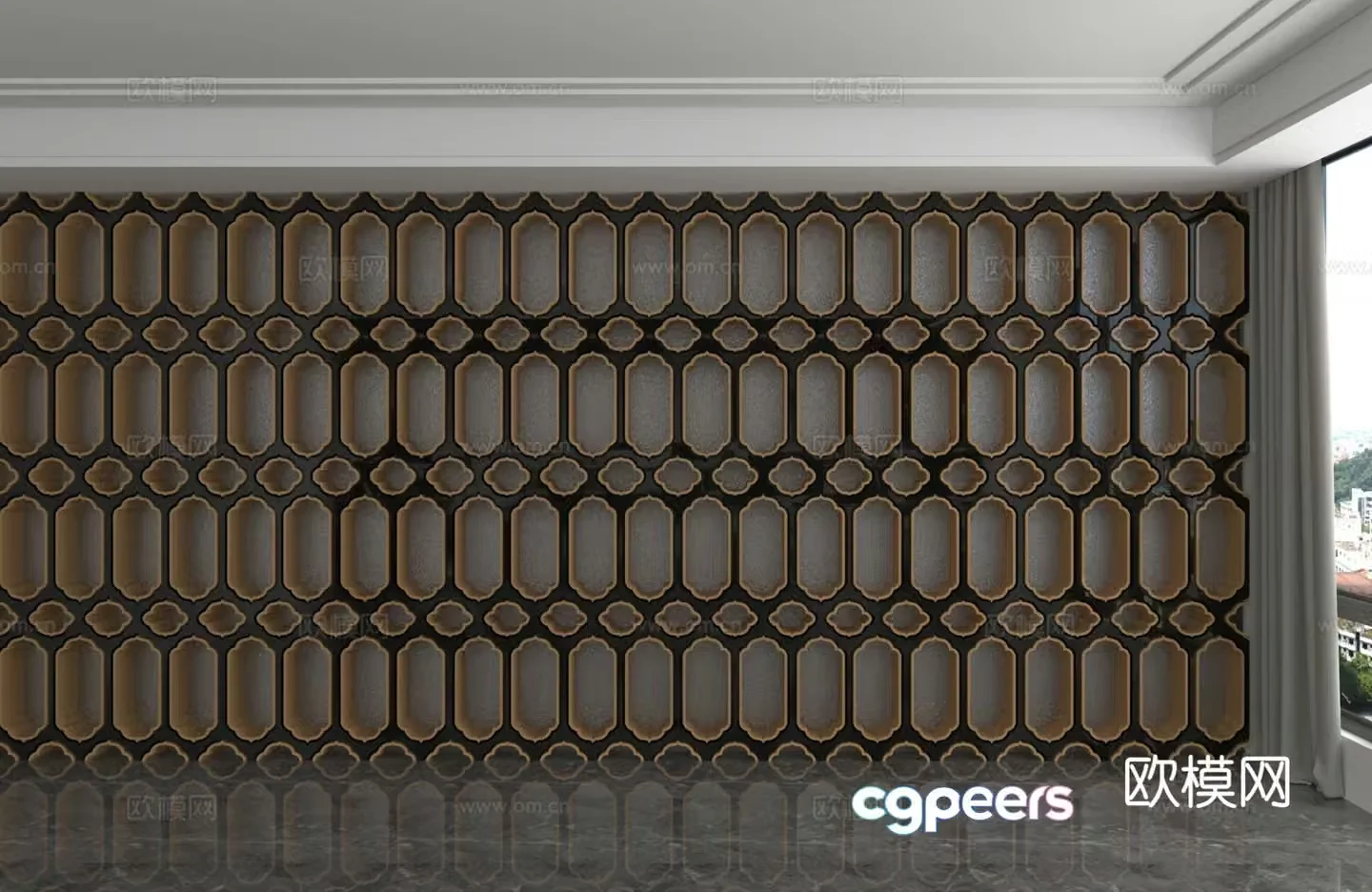 Modern background wall 3d model