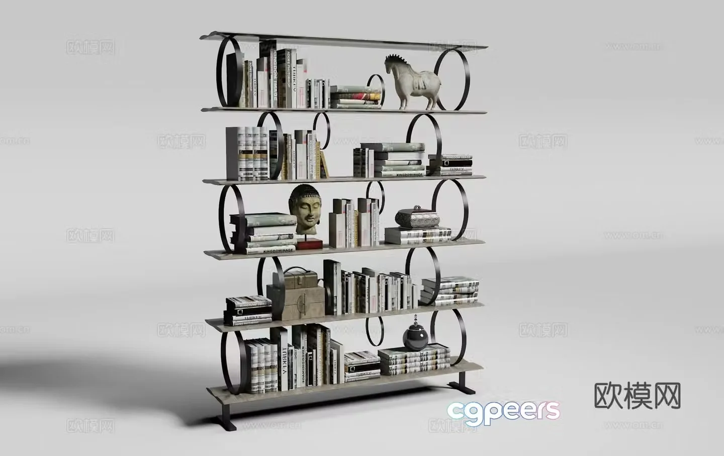 Modern shelf bookshelf 3d model