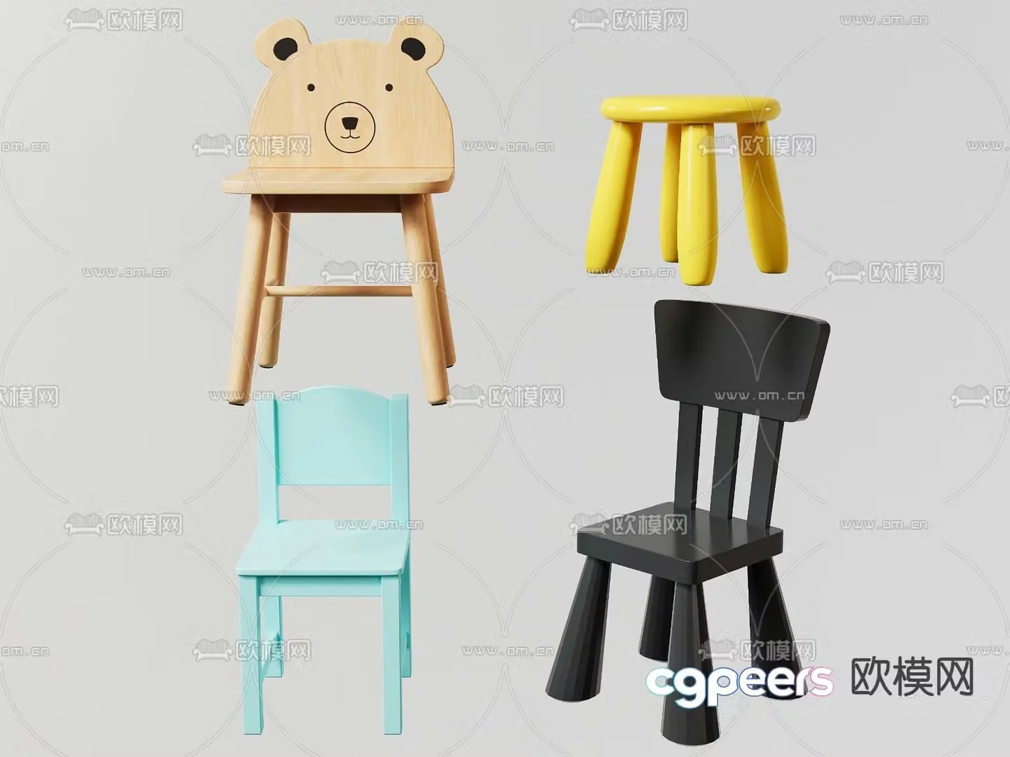 Children’s chair dining chair 3d model