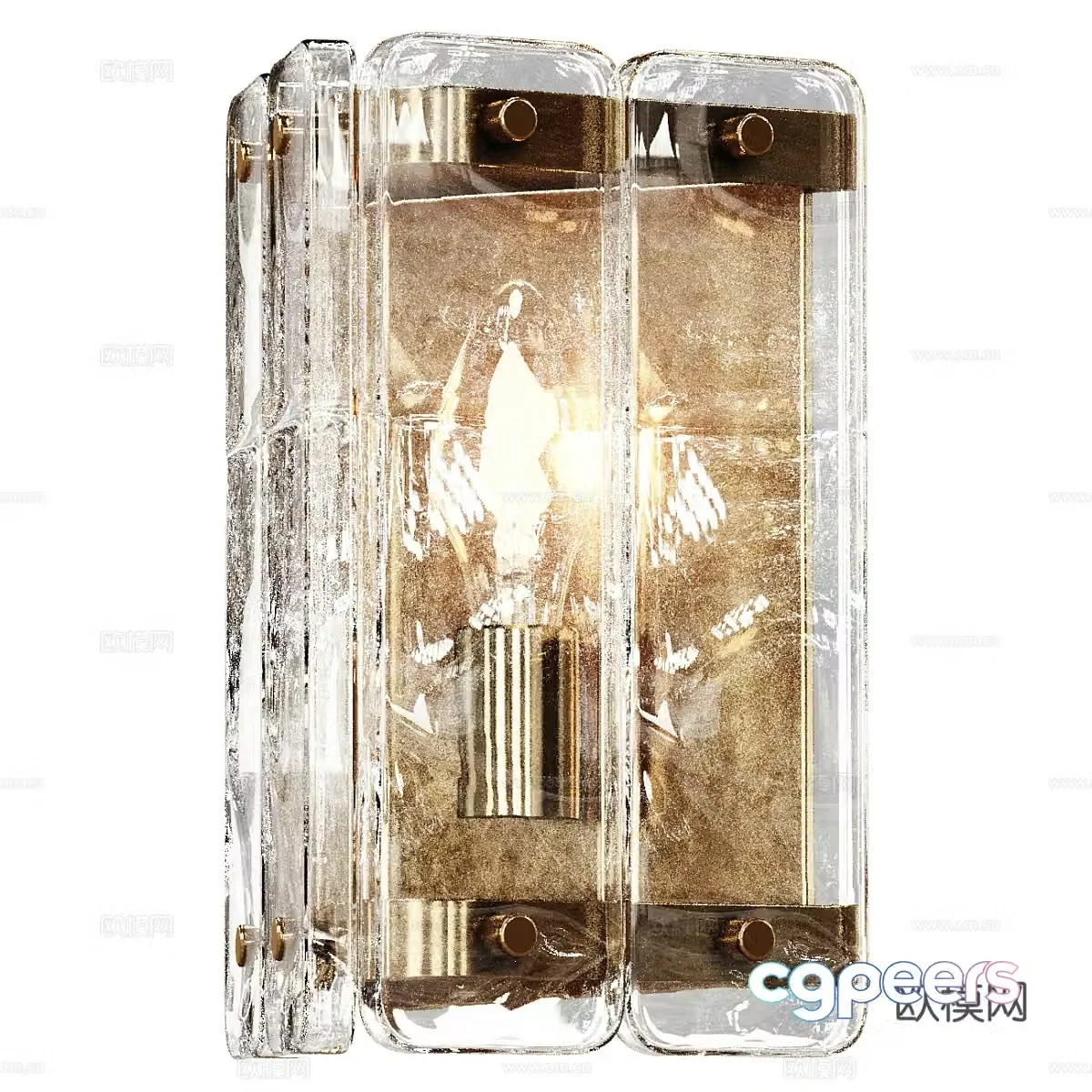 Modern light luxury glass decorative wall lamp 3d model