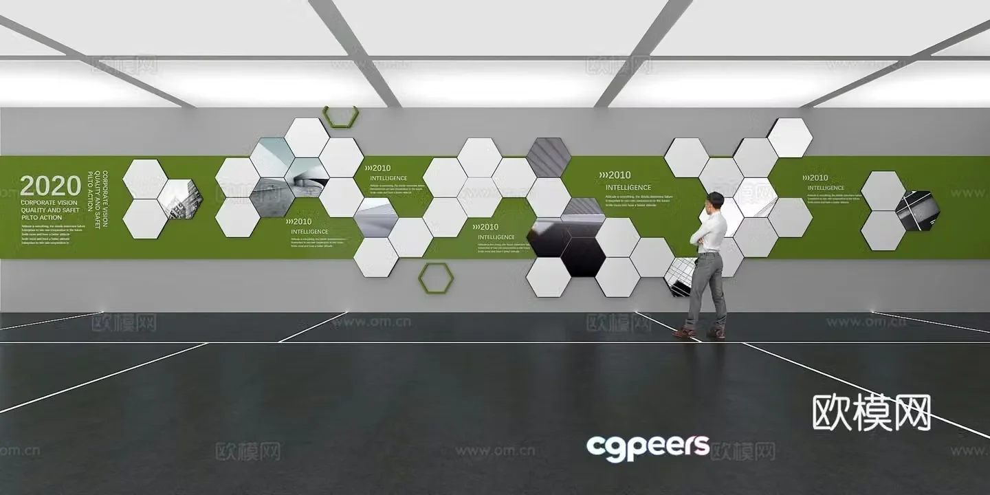 Cultural wall Corporate culture wall Display wall Classroom Exhibition hall Campus culture Corridor 3D model