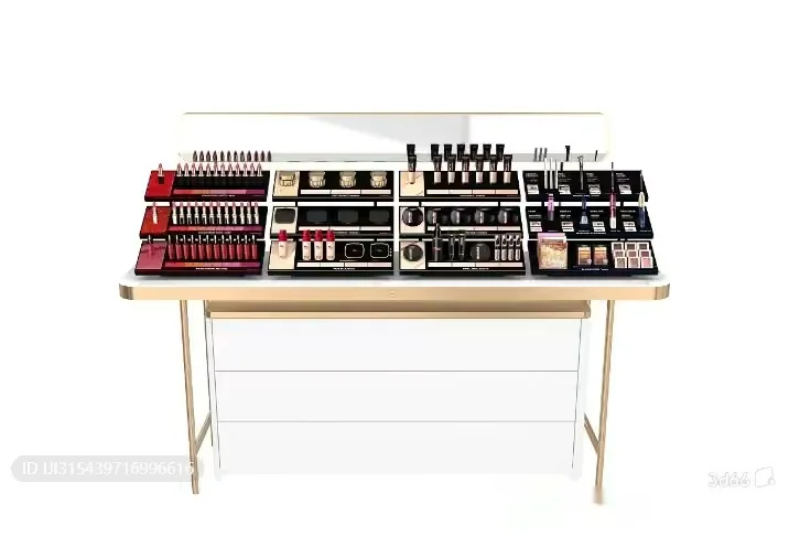A Vanity Table With Makeup On It 3D Model – 8578 – VRAY Render