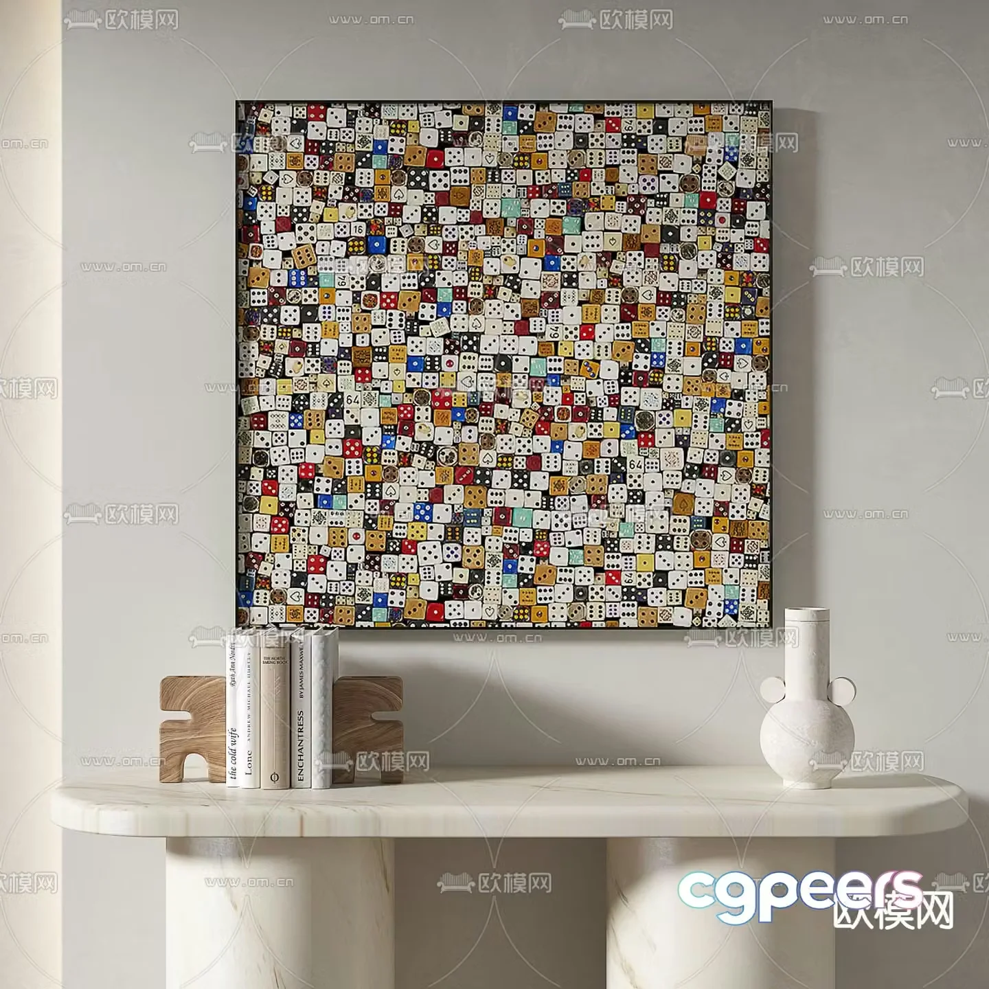 Modern hanging paintings decorative painting 3d model