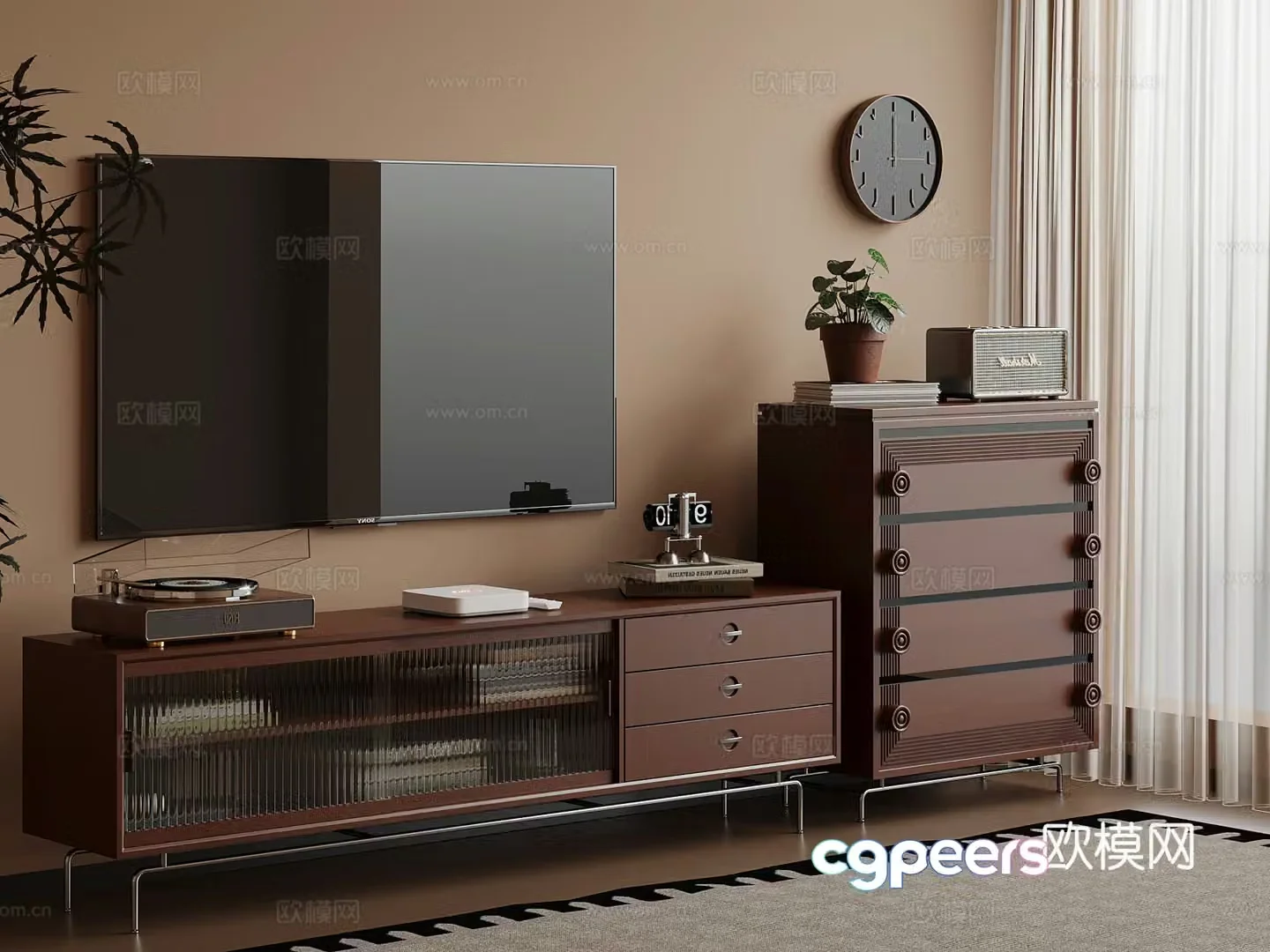 14 medieval TV cabinet side cabinet 3d model