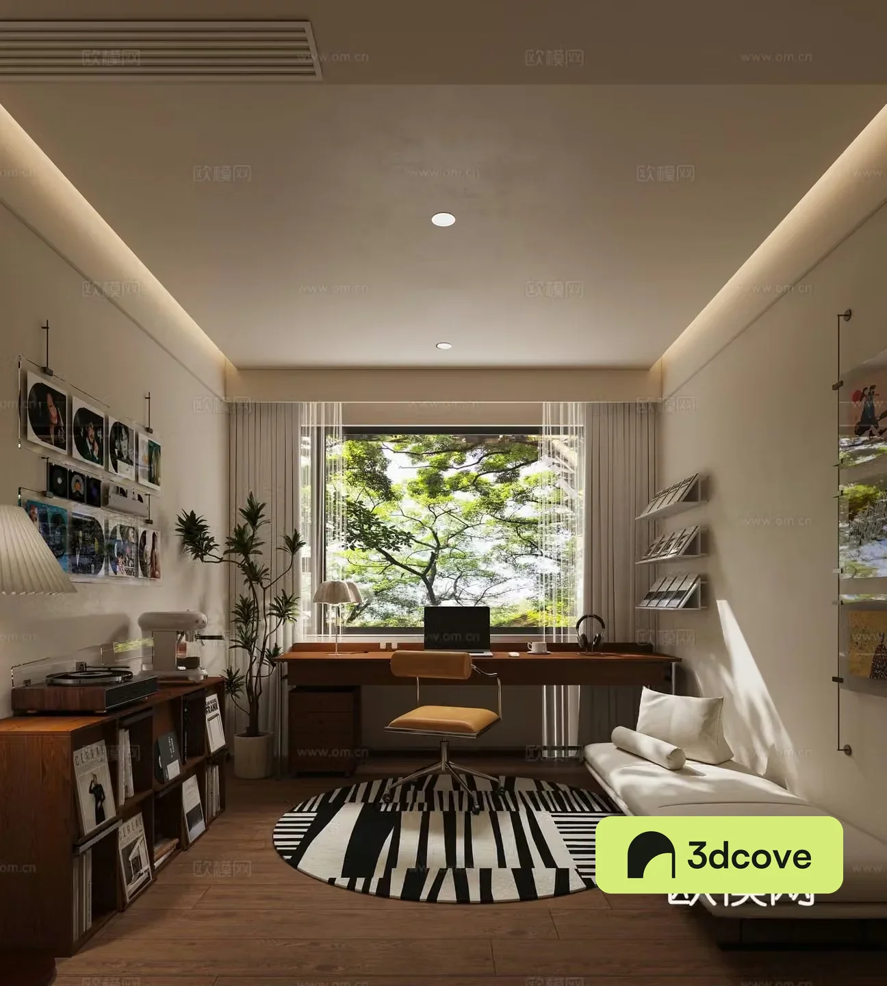 Middle-aged study room 3D model