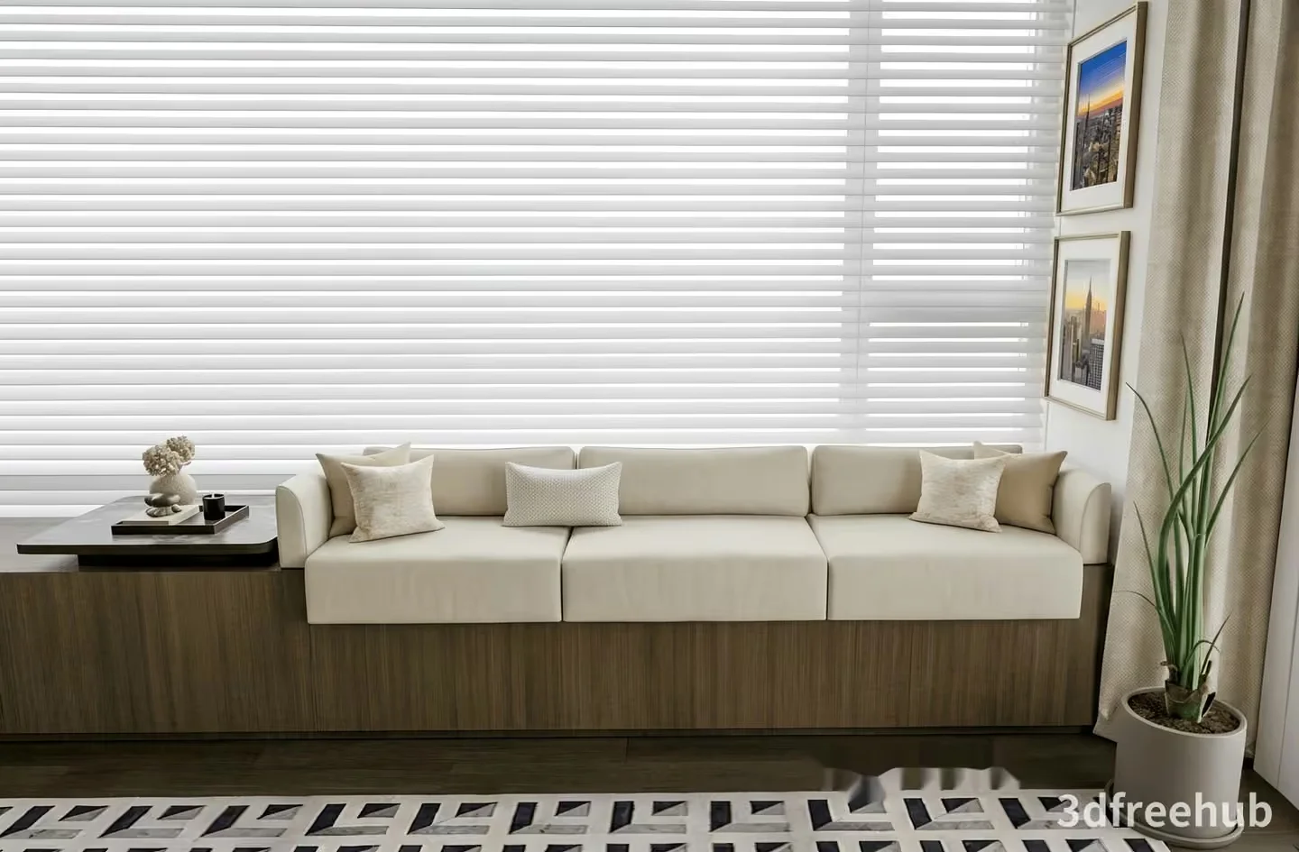 A Modern Living Room 3D Model – 21449 – VRAY Render