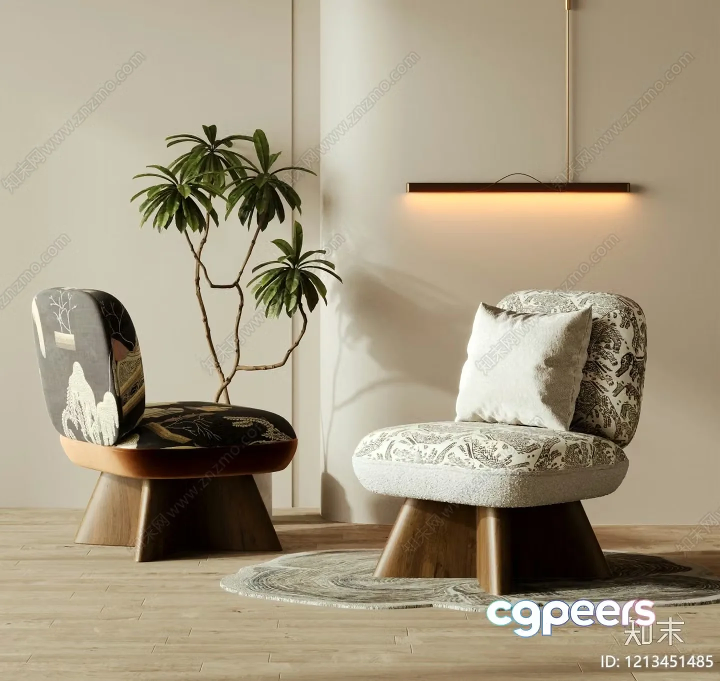 Modern Living Room 3D Model – 6841 – VRAY Render