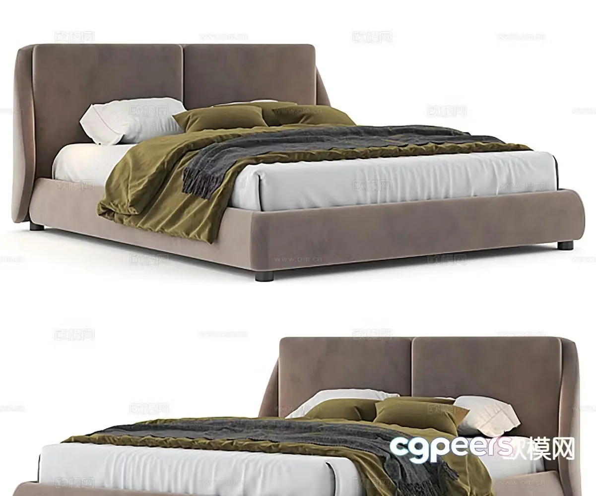 Modern double bed 3d model