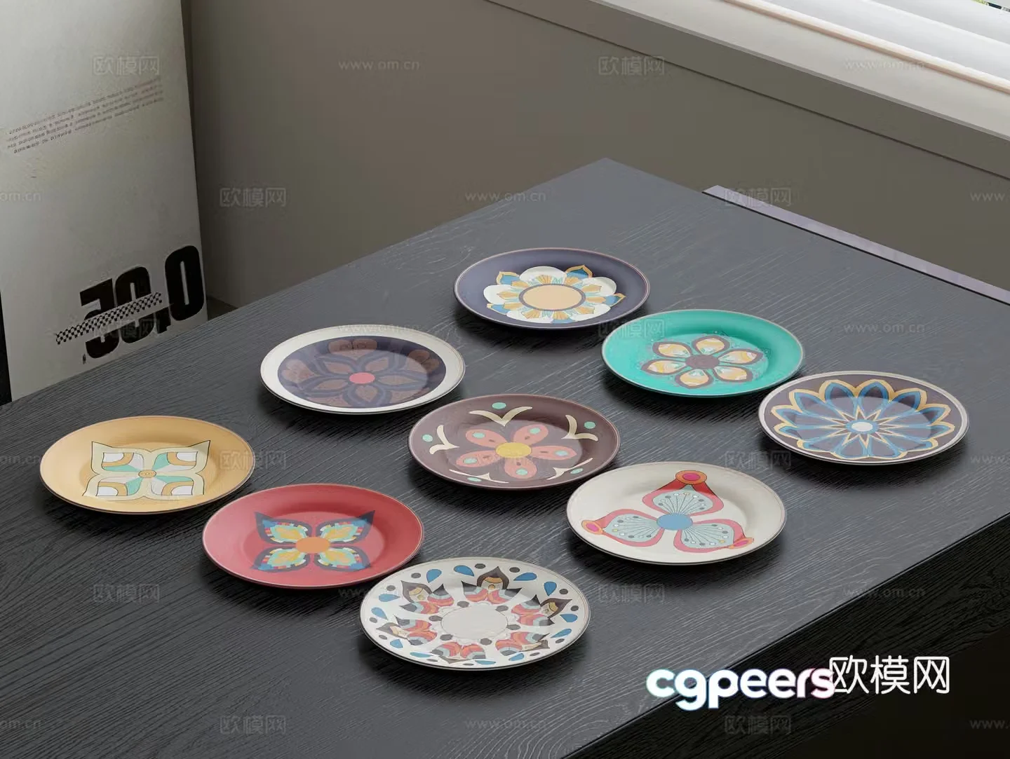 Printed plate Ceramic plate Ethnic style plate Exotic style plate 3d model