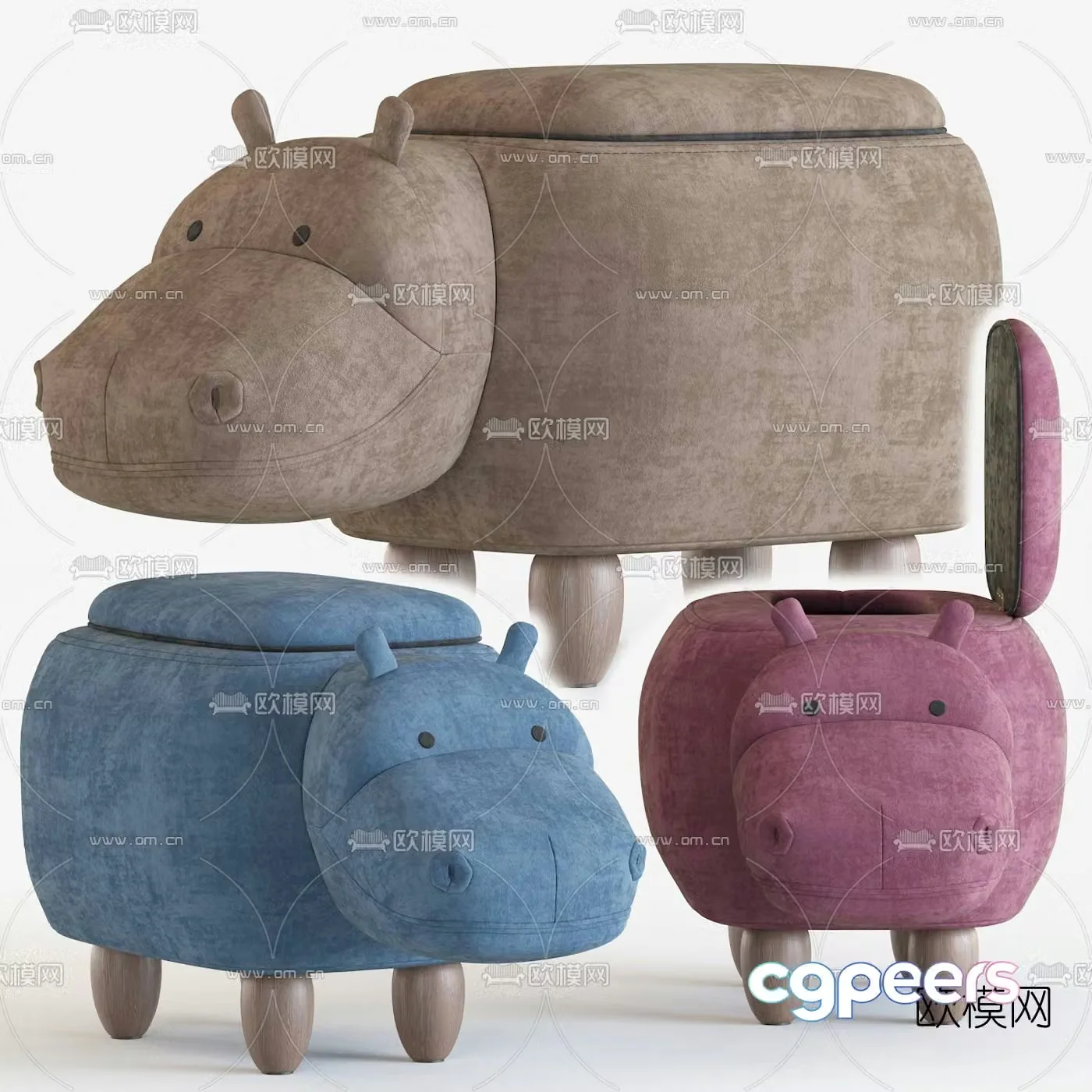 Modern cartoon children’s stool 3d model
