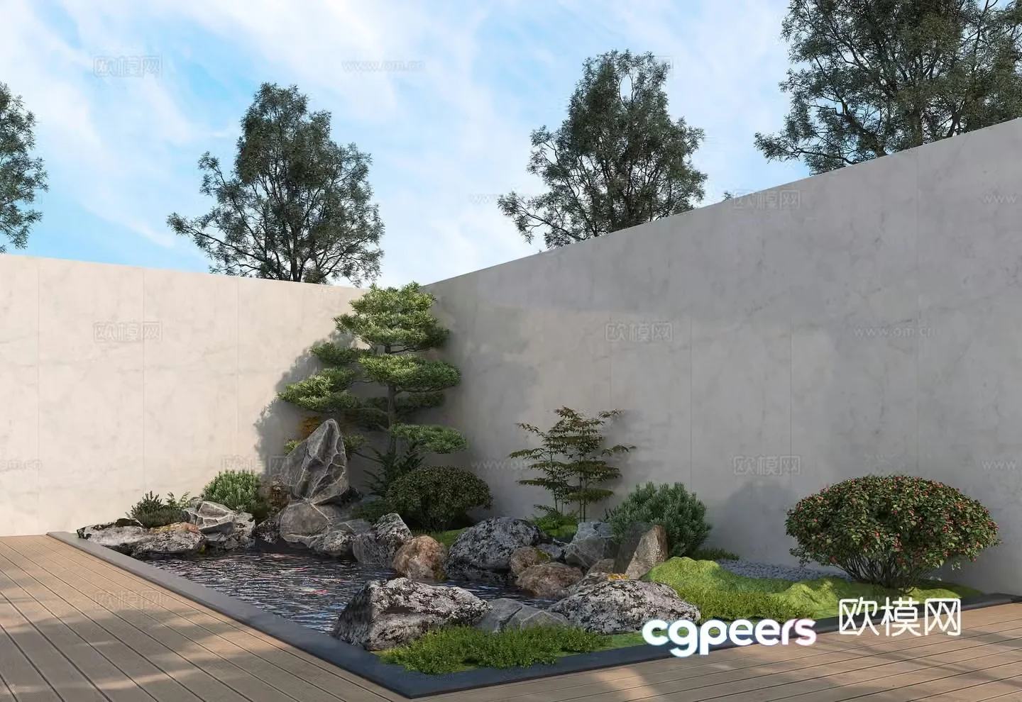 Rockery waterscape 3D model