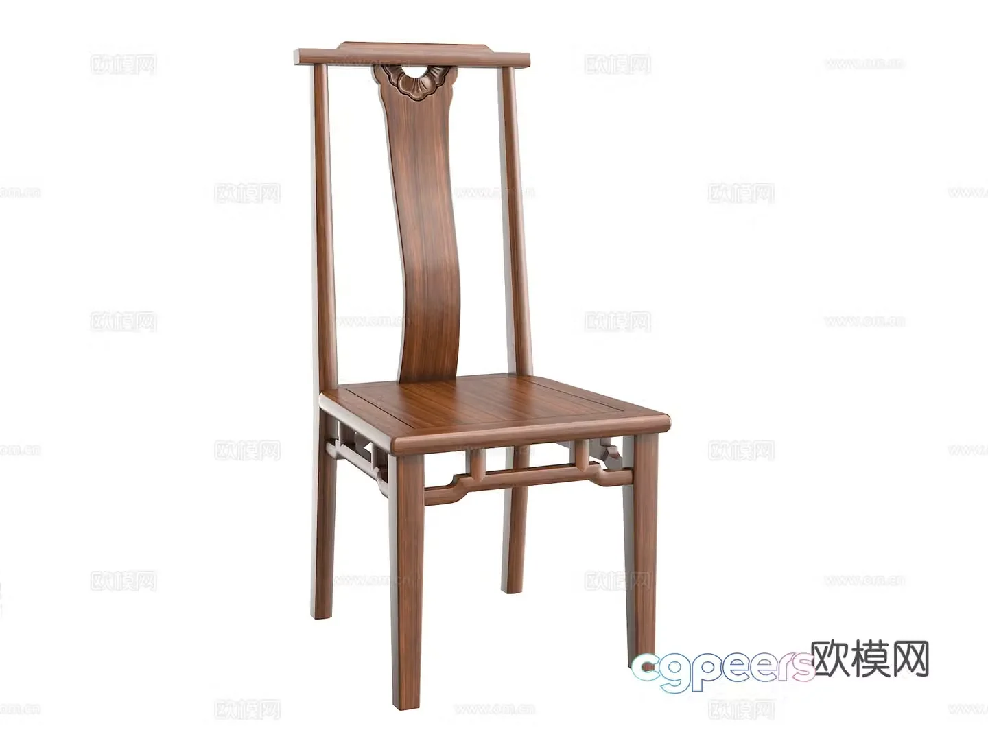 New Chinese style book chair 3d model