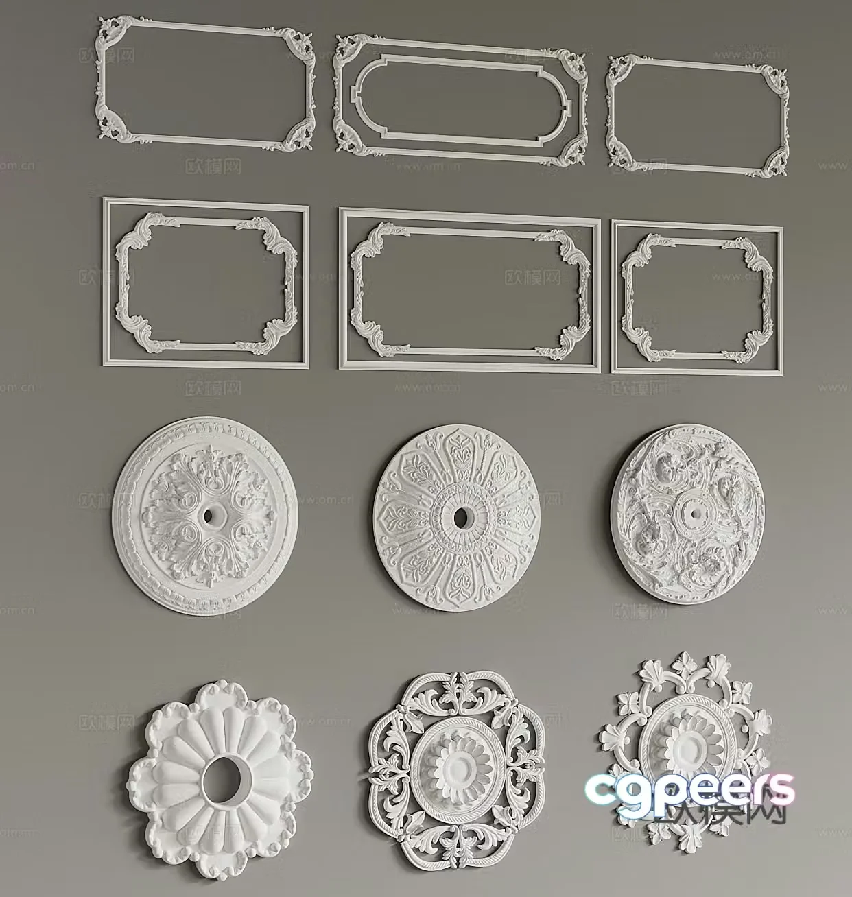 French lines lamp plate 3d model