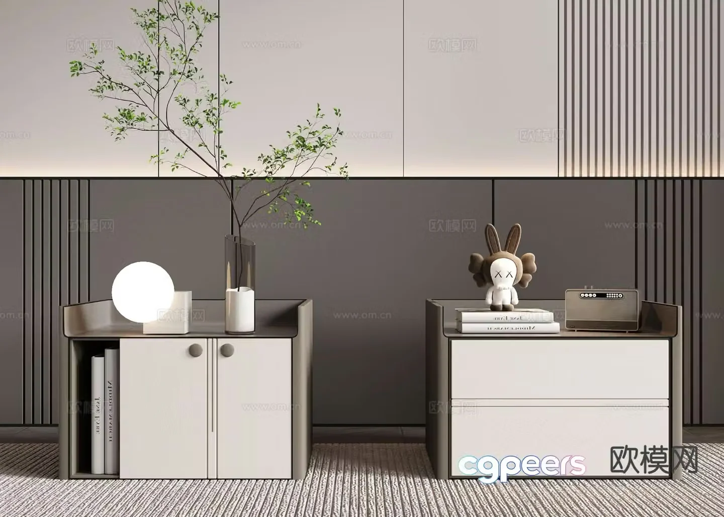 Modern bedside table 3d model