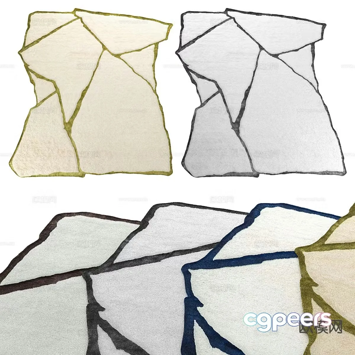 Special-shaped carpet Irregular carpet 3D model