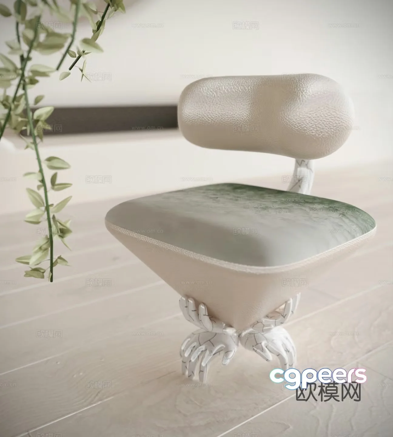 Modern single sofa stool single casual chair 3d model