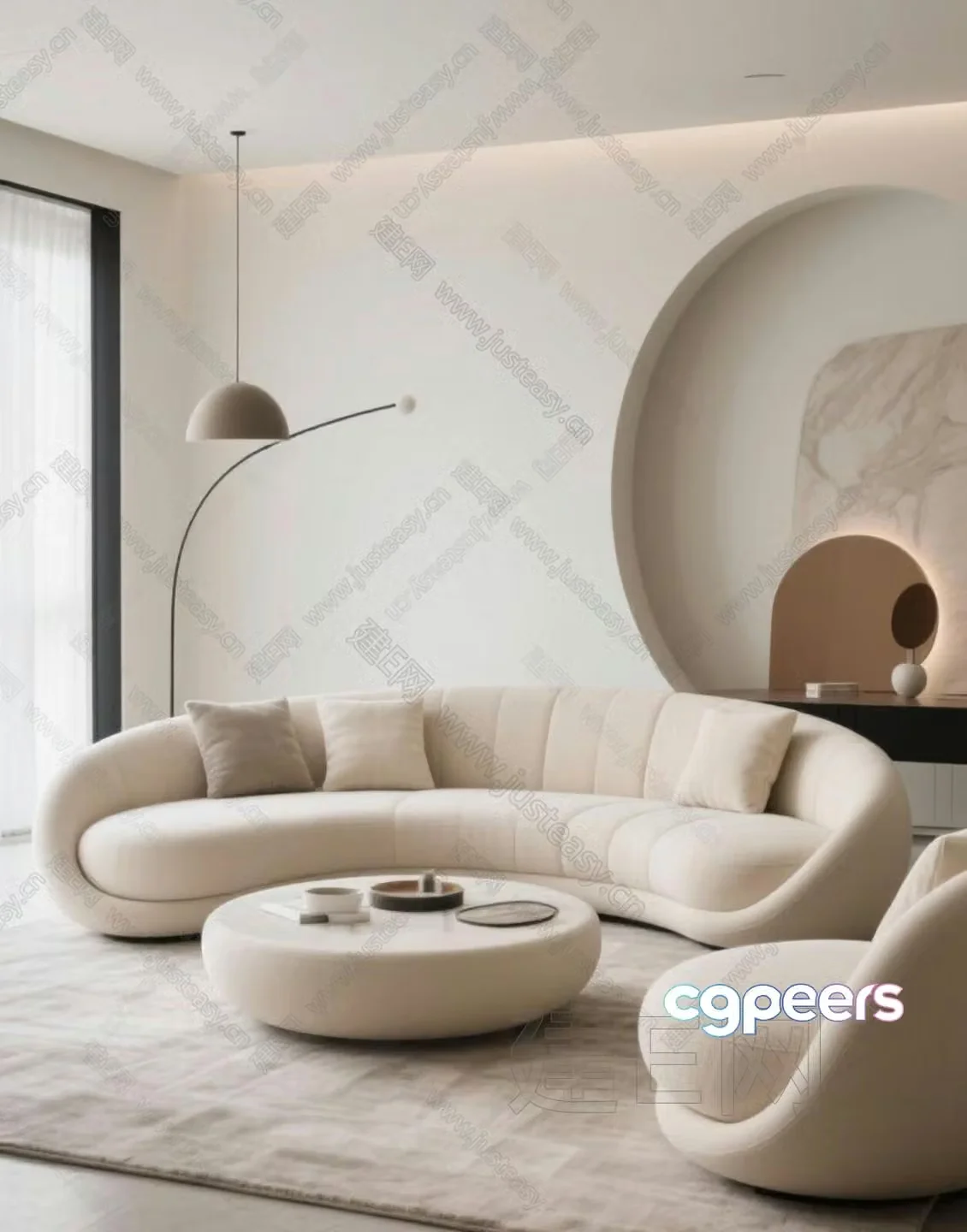 Modern Living Room 3D Model – 5441 – VRAY Render