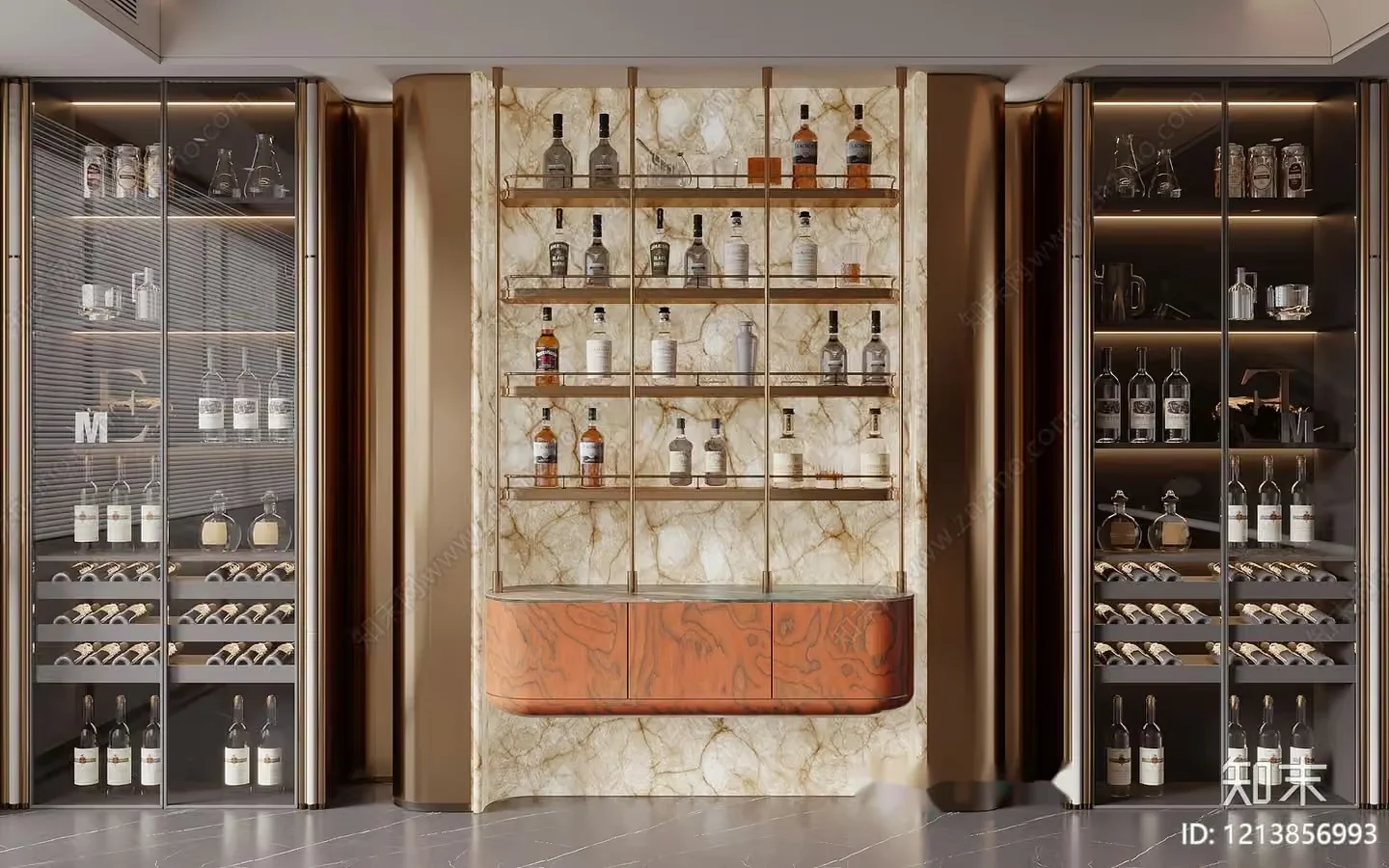 Luxury Bar Area 3D Model – 7693 – VRAY Render