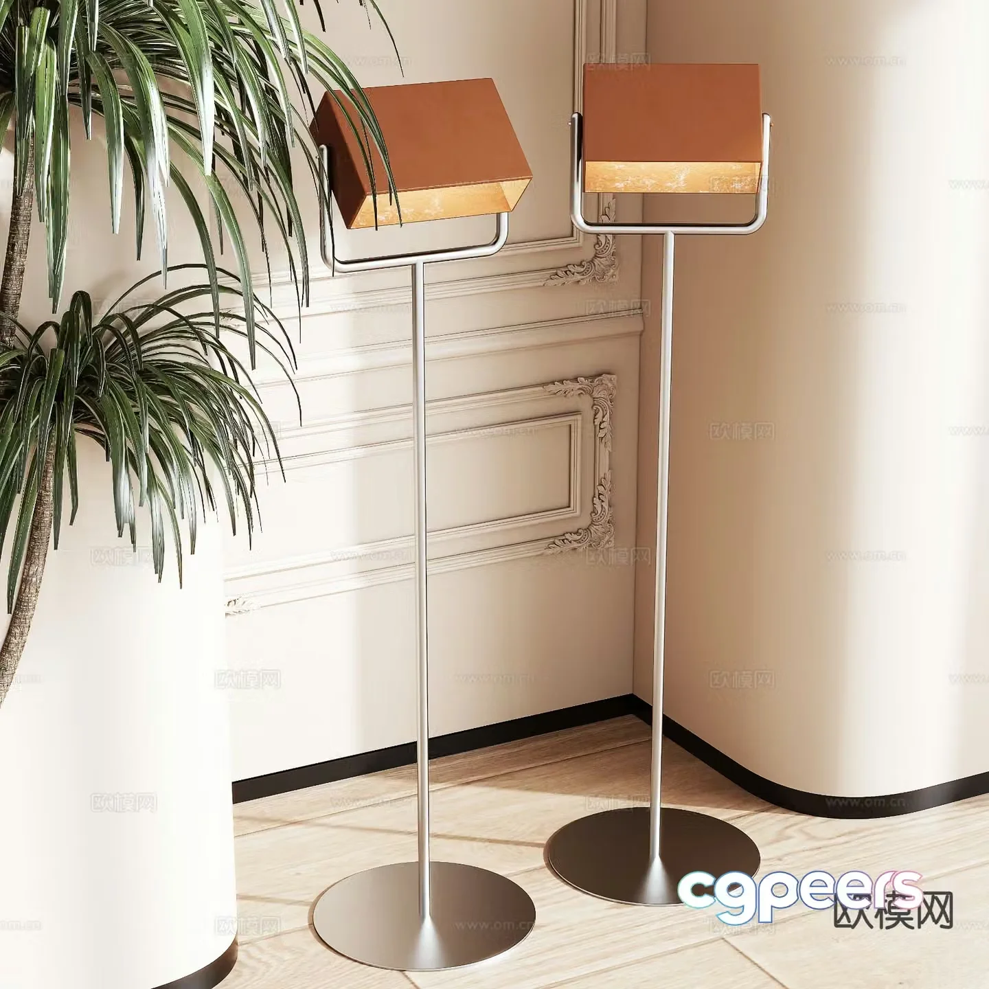 Simple floor lamp 3d model
