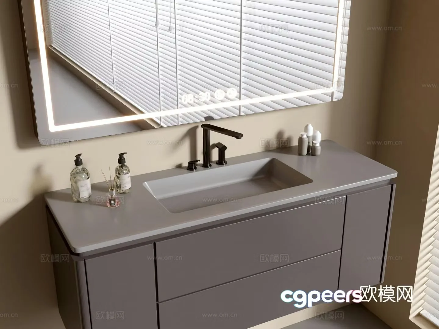 Modern bathroom cabinet bathroom basin bathroom ornaments mirror cabinet sink 3d model