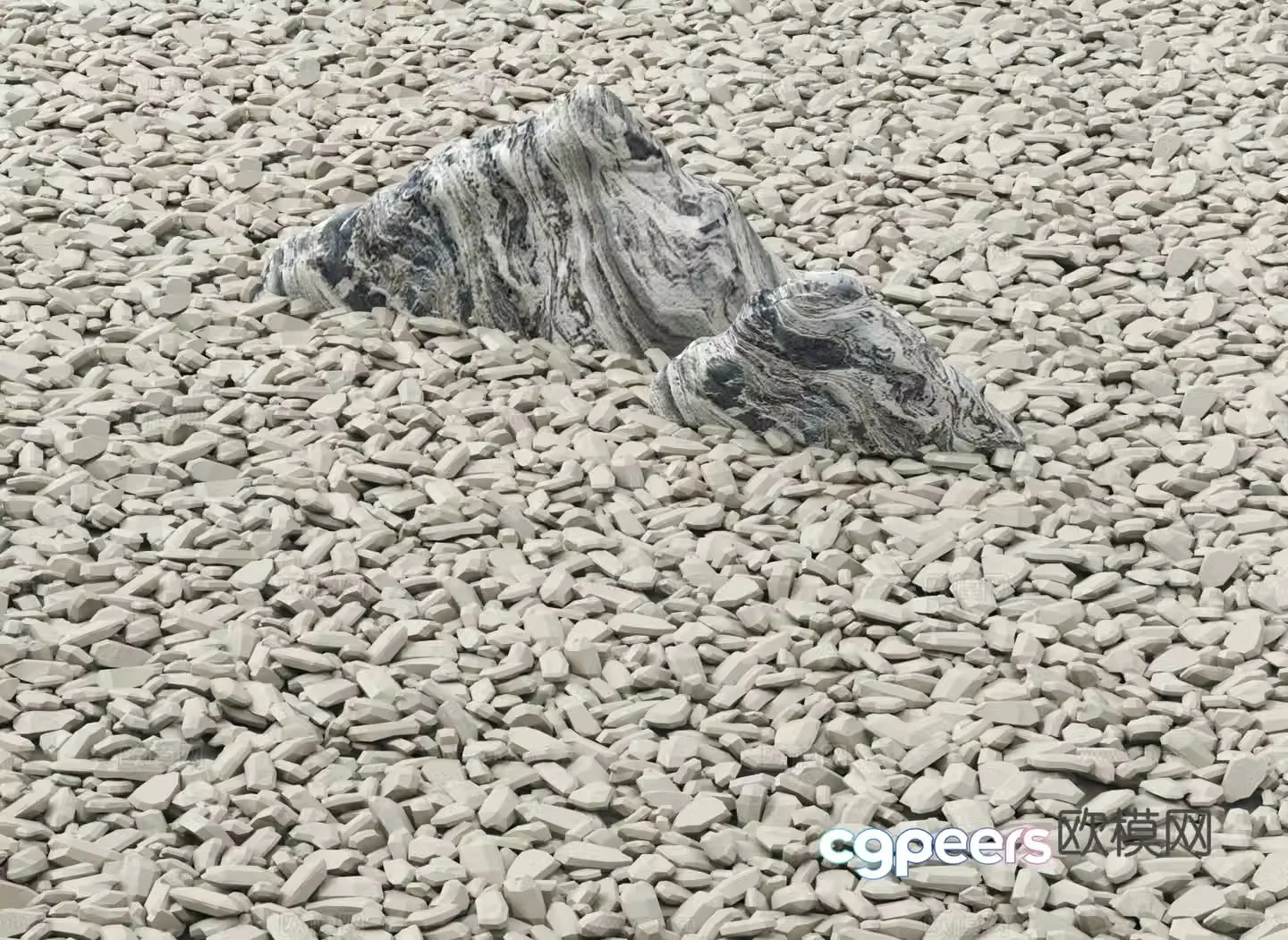 Landscape stone gravel 3d model