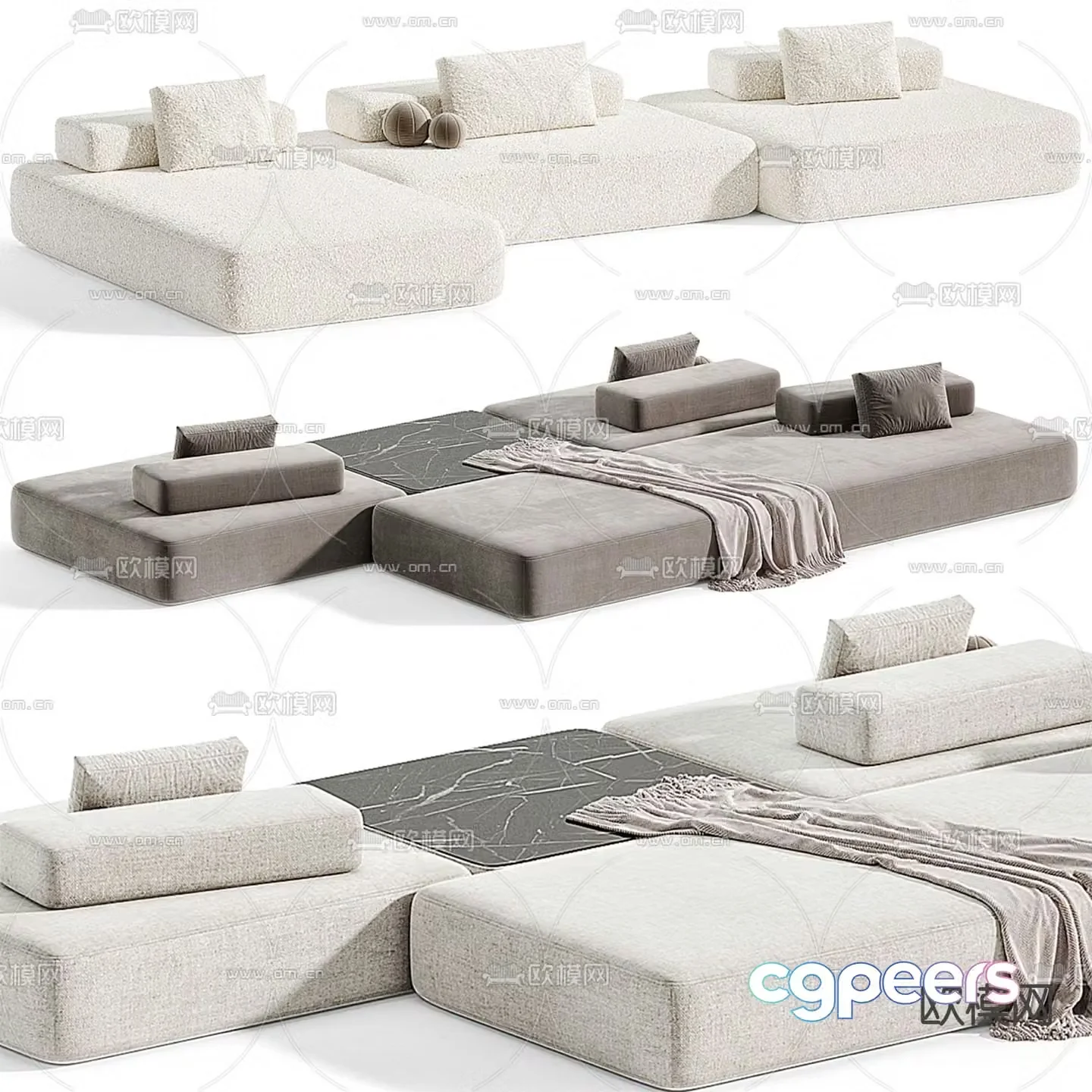 Bino-home modular sofa corner sofa 3d model