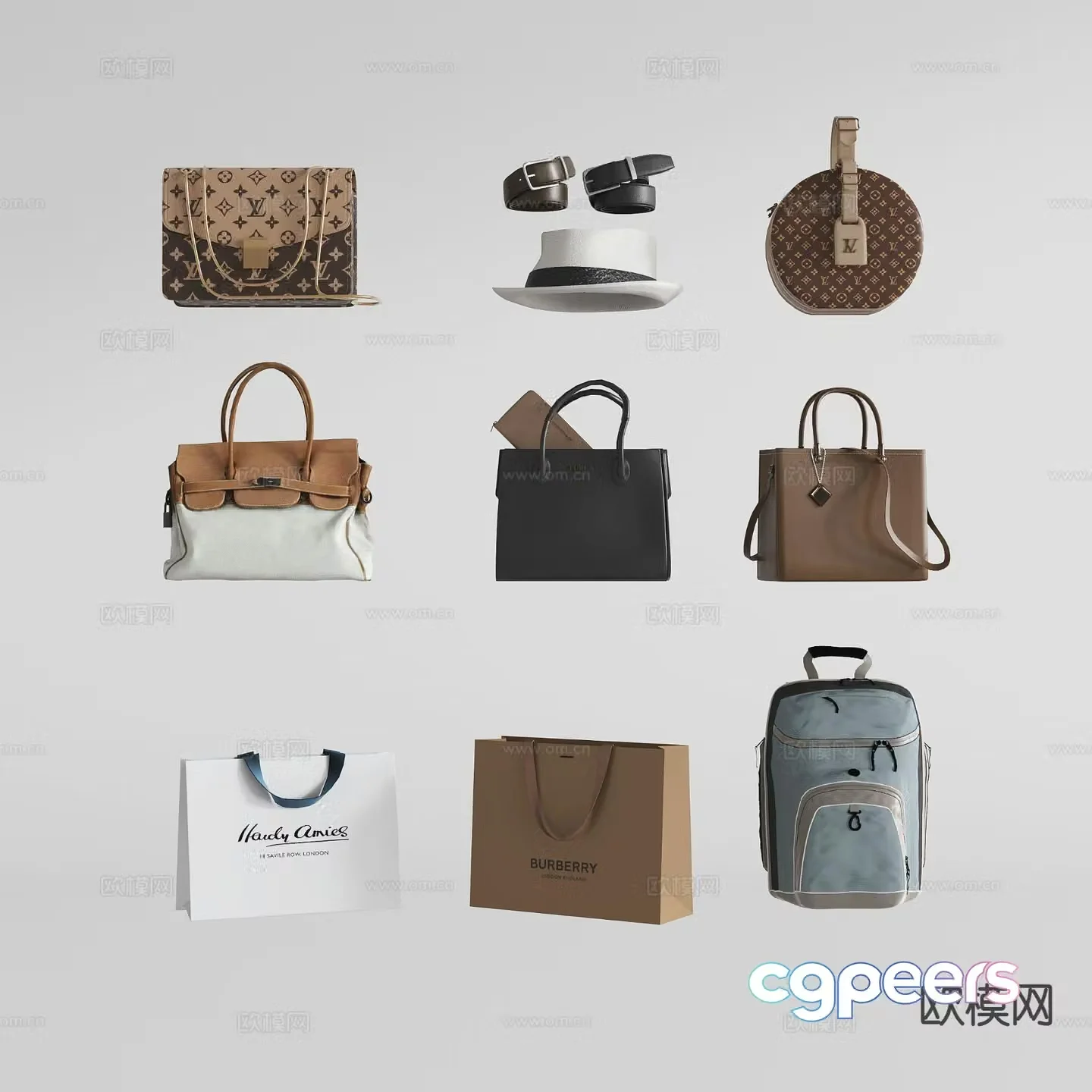 Modern bag women’s bag handbag backpack handbag 3d model