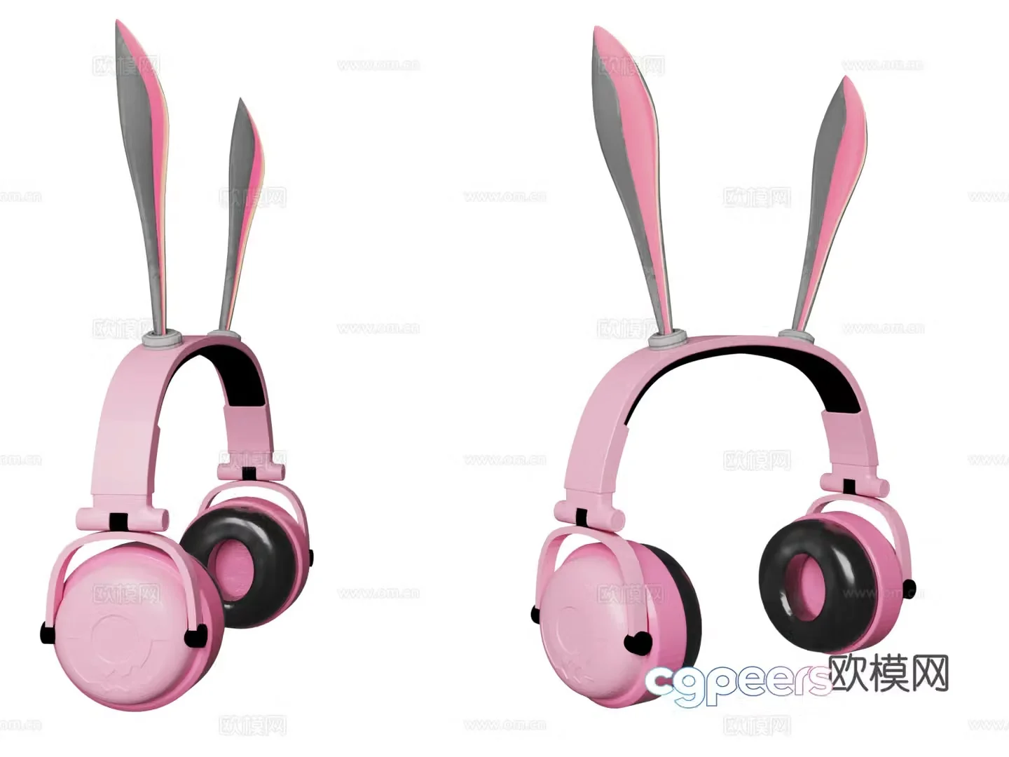 Cartoon style headphones bunny headphones headphones cute cartoon 3d model