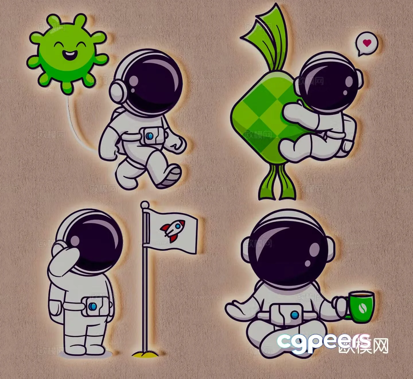 Astronaut wall lamp cartoon lamp 3d model