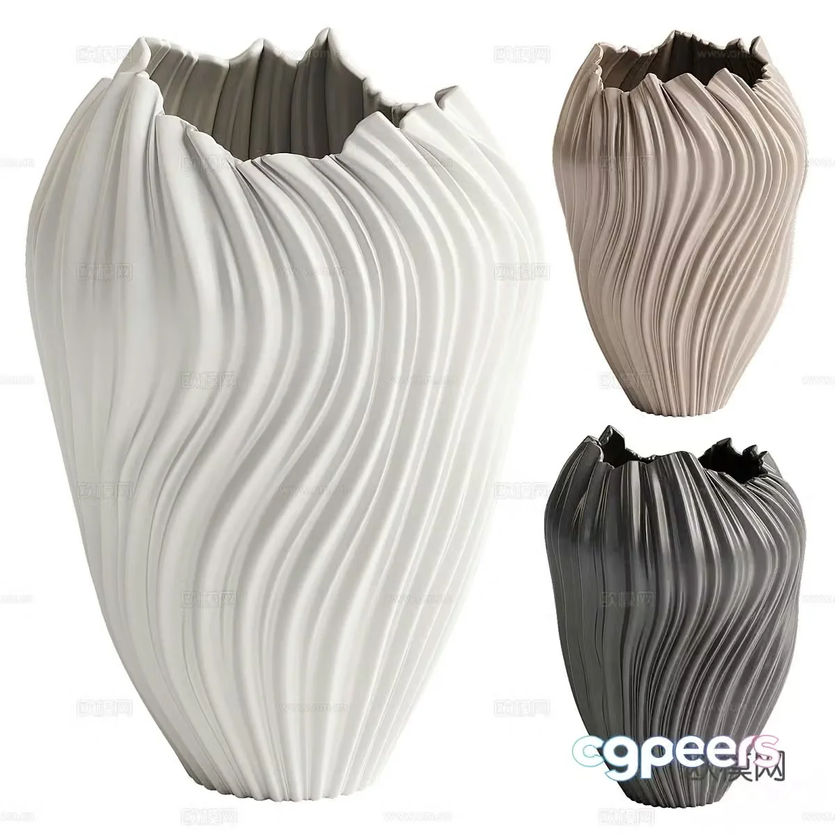 New Chinese style vase pottery pot utensil 3d model