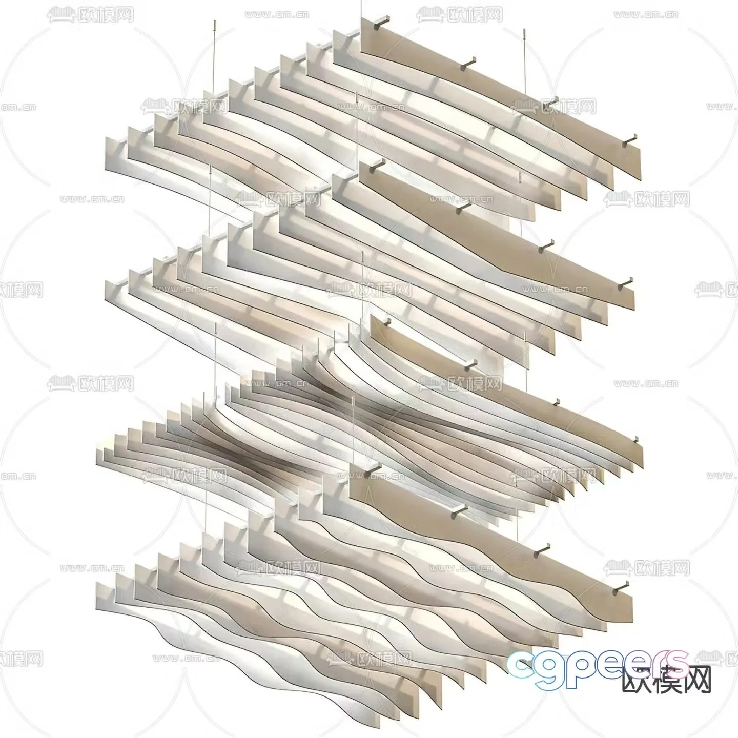 Wave ceiling special shape ceiling 3D model