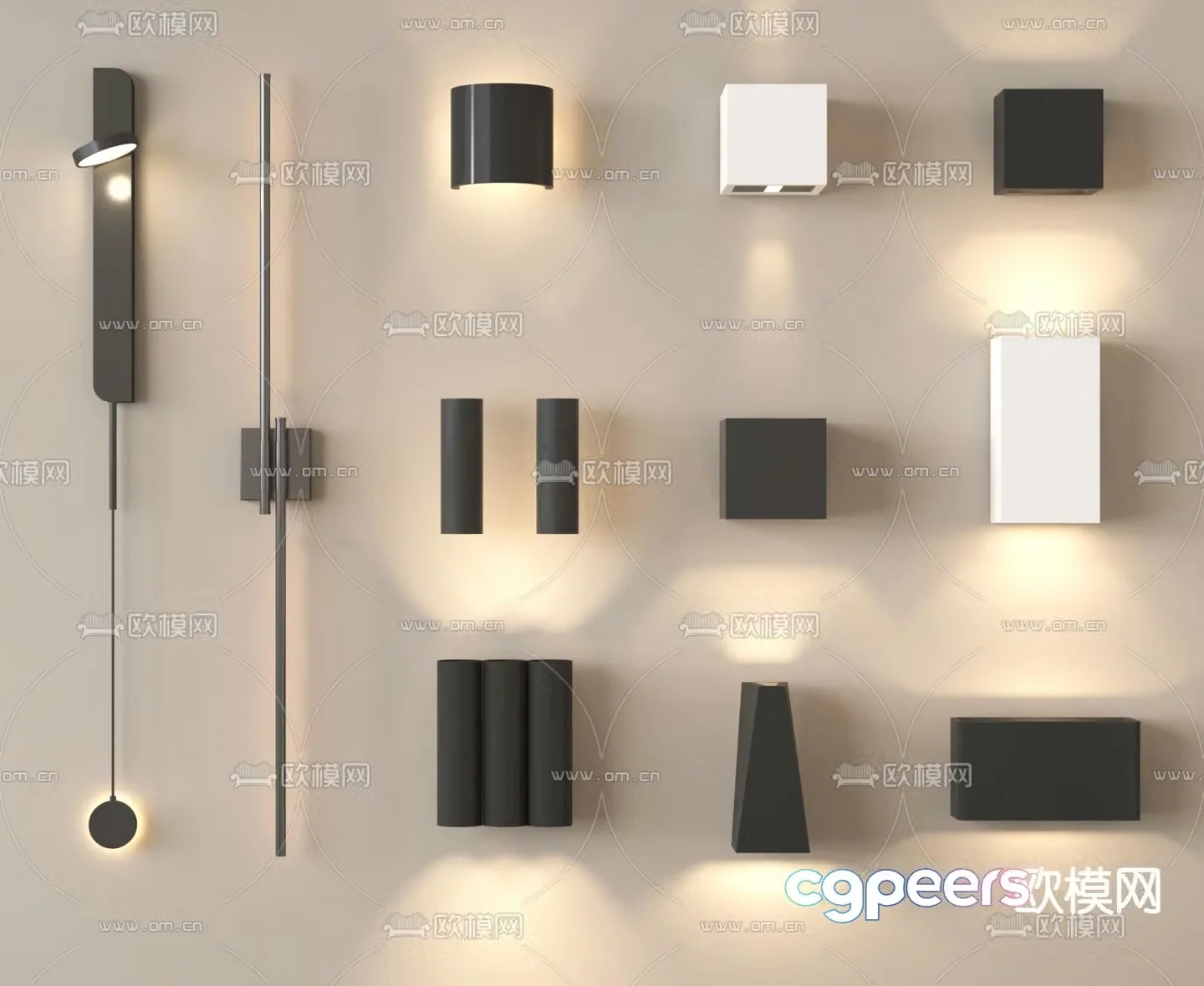Metal wall lamp bedside wall lamp reading lamp 3d model
