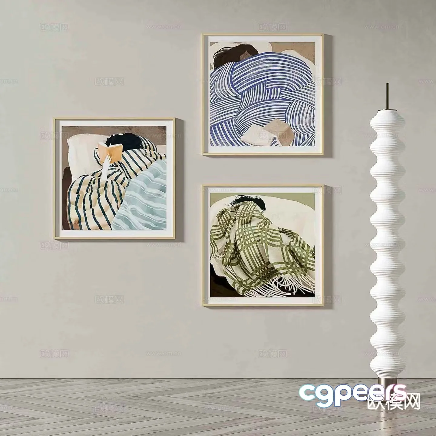 Art painting cartoon painting decorative painting 3d model