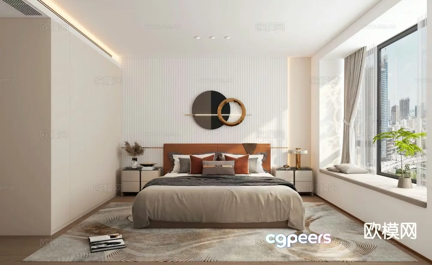 Light luxury bedroom master bedroom 3d model